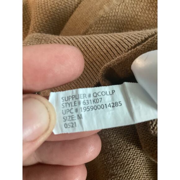 Vtg Chaps Mens Cardigan Sweater M Medium Elbow Patch Beige Fisherman Emo Grandpa - Picture 11 of 11